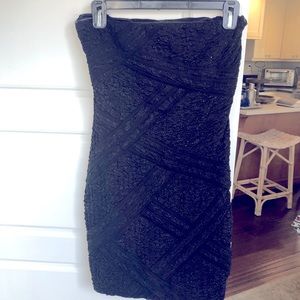 Forever 21 Black Sparkle Strapless Mini Dress